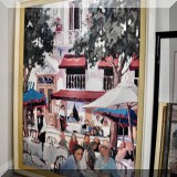 A30. Framed café scene print.